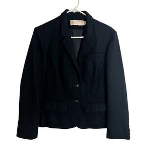 Vintage Pendleton Two Button Wool Blazer Womens Size 12 Black Vtg 80s